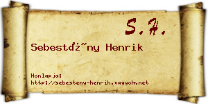 Sebestény Henrik névjegykártya