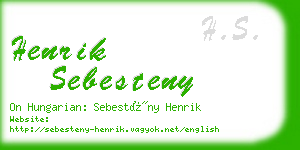 henrik sebesteny business card